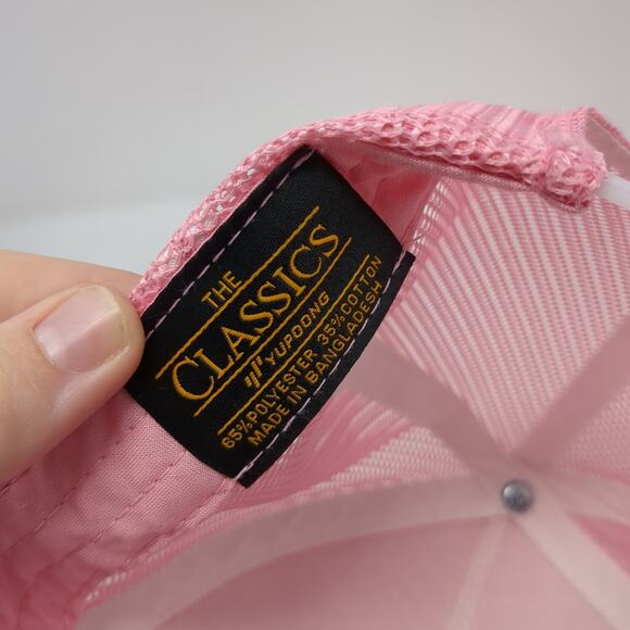 Lions Not Sheep Snapback Mesh Back Trucker Hat Pink One Size Yupoong - Picture 9 of 9